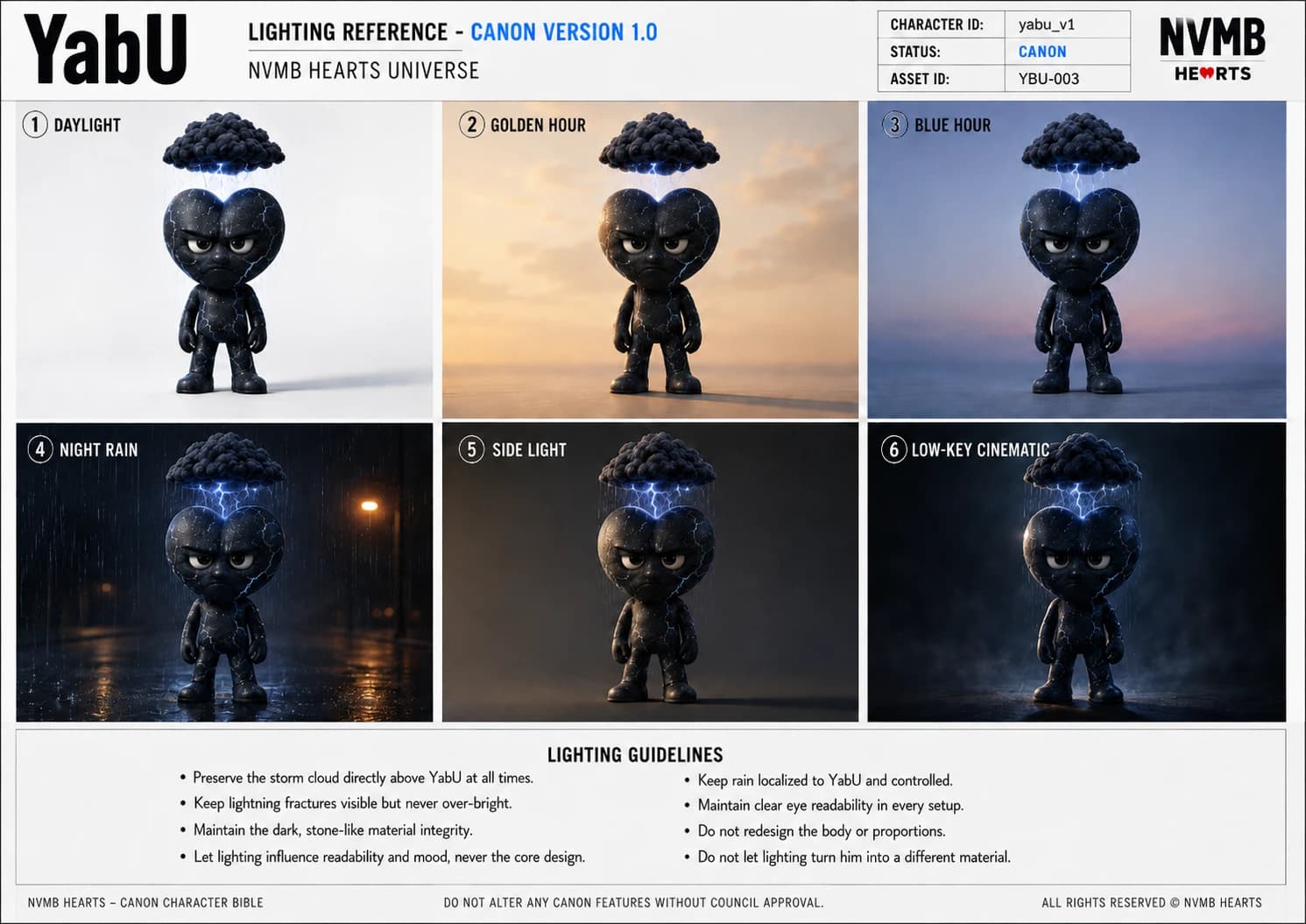 Lighting reference sheet for Yabu